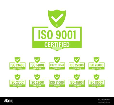 Set Of ISO Certification Stamp And Labels ISO Certified Badge