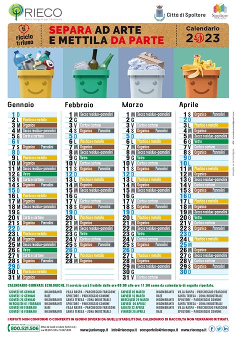 In Consegna Il Calendario Della Raccolta Differenziata 2023