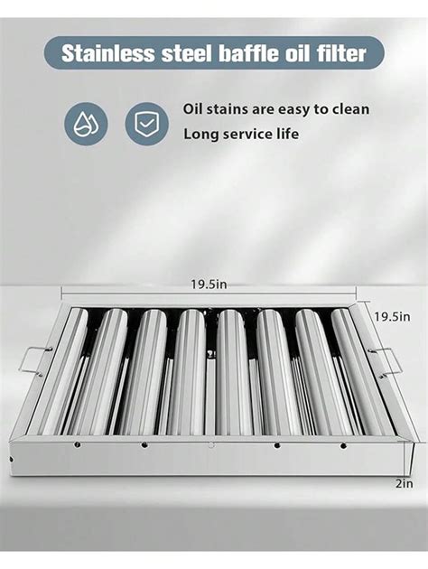 Hood Filters 430 Stainless Steel 19.5W X 19.5H Inch, 7 Grooves ...