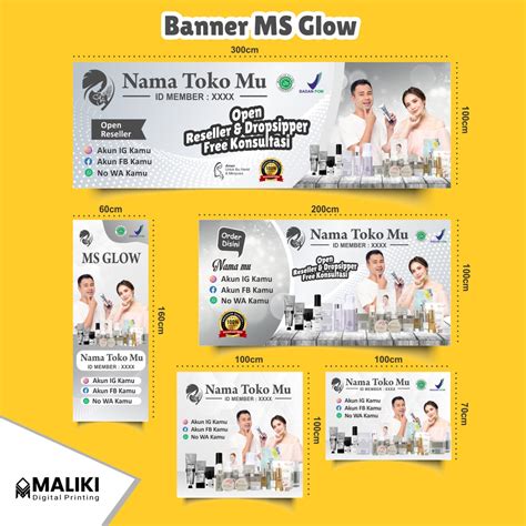 Jual Banner Atau Spanduk MS Glow Custom Tema Silver Shopee Indonesia