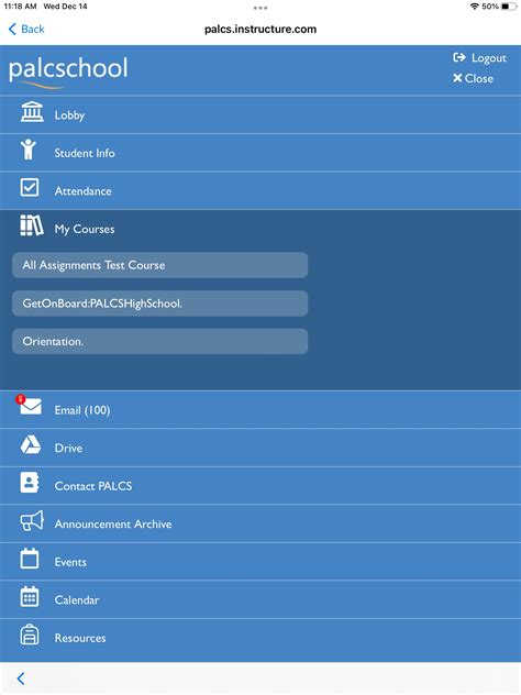 Signing into the Canvas App as a student – PALCS HelpDesk