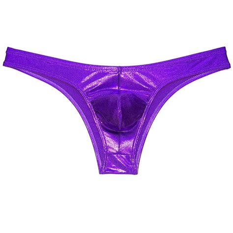 Botmois Men Cheeky Briefs Underwear Low Rise 1 2 Hip Booty Panties Gloss Slip Bikini Briefs