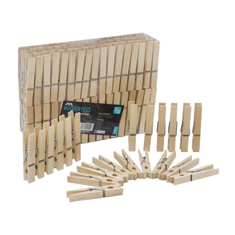 Wooden Pegs 102 Pack Jvl Homeware Solutions