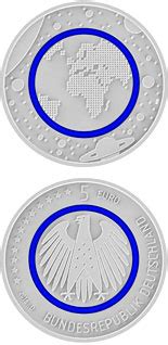 5 euro coins. The 5 euro coin series from Germany