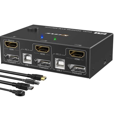 Winstong HDMI KVM Switch 2 In 2 Out Dual Monitor UHD 4K 60Hz สำหรับ2 ...