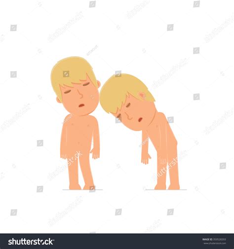 Tired Exhausted Character Naked Man Sleeping Stock Vector Royalty Free