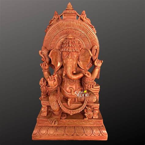 Pink Stone Sitting Ganesha Statue 2ft Buy The Stone Studio