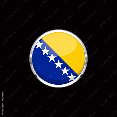 Vector flat style Bosnia and Herzegovina state flag. Official design of ...