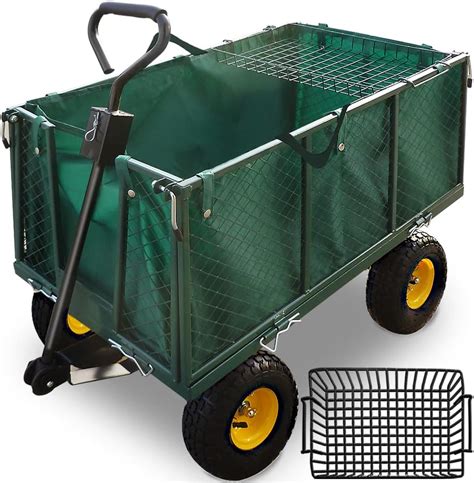 Gardebruk Trolley On Wheels Kg Load Capacity Wagon Cart With