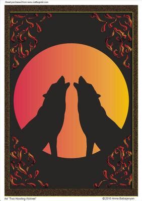 A4 Two Howling Wolves - CUP67377_96 | Craftsuprint