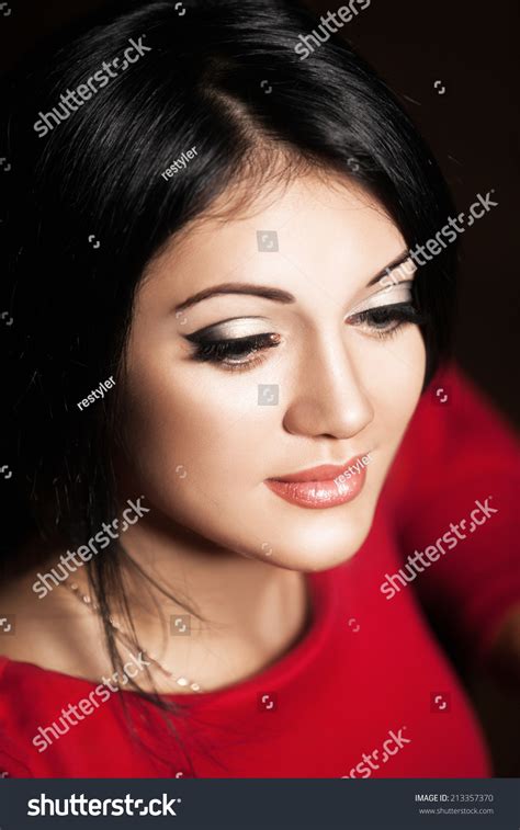 Beautiful Brunette Woman Face Brown Eyes Stock Photo Shutterstock