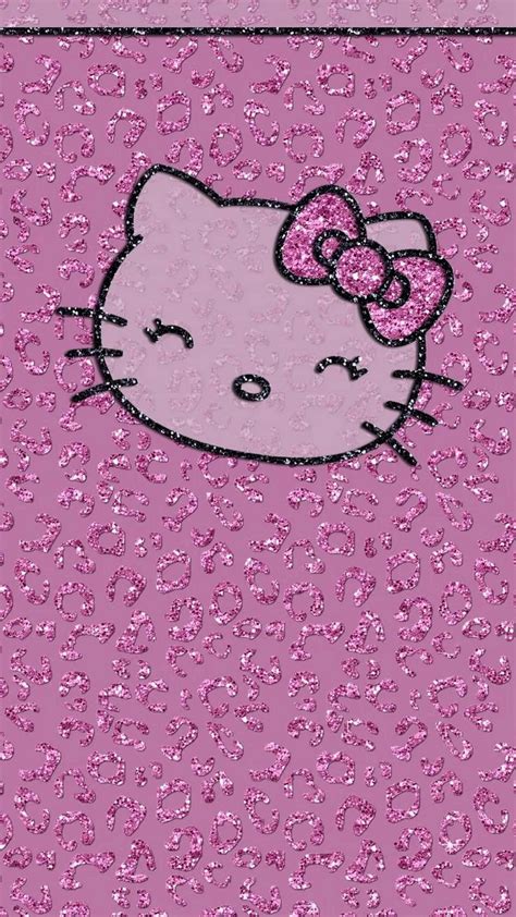 Download Hello Kitty Pink Glitter Background Wallpaper | Wallpapers.com