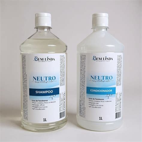 Shampoo E Condicionador Neutro - Kit Shampoo e Condicionador Neutro Revitalizante 1L - Limpeza Fresca ...