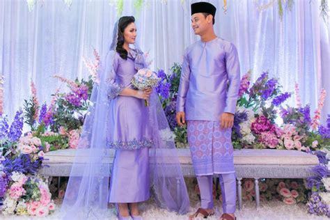 Baju Pengantin Warna Purple Lembut Ide Gaun Pengantin Hijab Warna