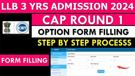 Llb Yrs Cap Round College Option Form Filling How To Fill