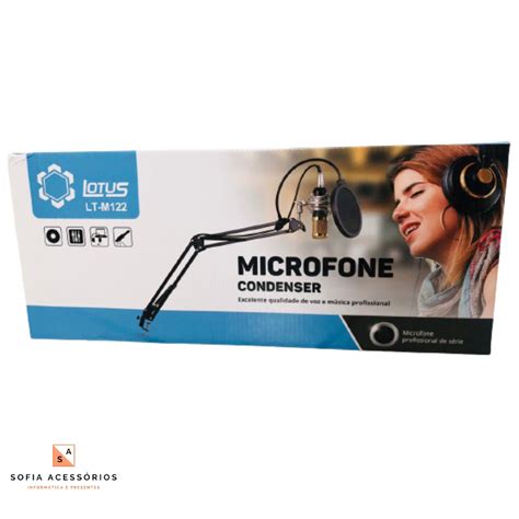 Microfone Profissional De A O Condensador Estudio Canto Podcast Bm