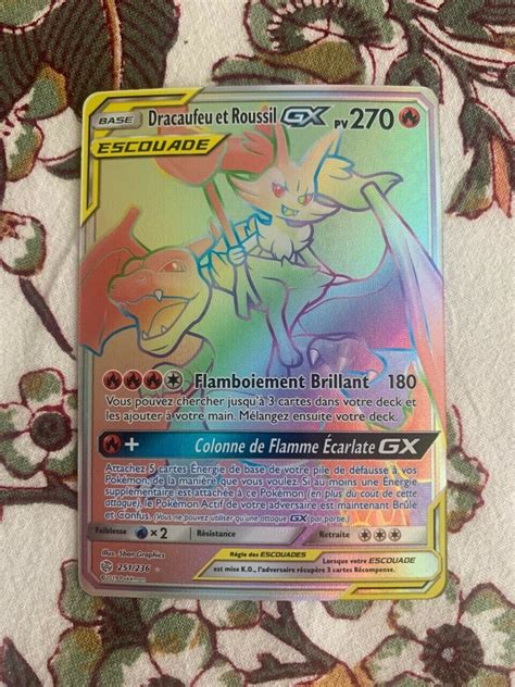 Carte Pokemon Dracaufeu Et Roussil Gx Escouade Fant Me Fullart Neuve Ebay