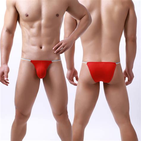 Sexy Mens Underwear Bikini Brief Ice Silk Ultra Thin Breathable S Xl