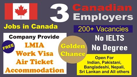 Golden Chance Canada FREE Work Visa And LMIA Provided By Company No