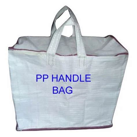 White Polypropylene Pp Handle Woven Bag For Shopping At Rs