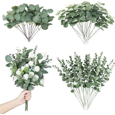 11 Kinds Artificial Eucalyptus Leaves Stems Fake Leaves Faux Spray For