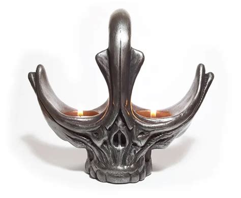 Alien Skull Giger Pewter Sculpture Prop Replica Candle Tea Light Holder