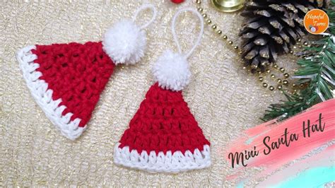 Crochet Mini Santa Hat Christmas Ornament Crochet Christmas