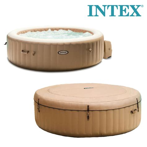 Intex Purespa 6 Person Bubble Round Spa Beige Therapy Hot Tub With Control Base For Sale From