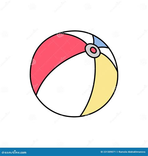 Beach Ball Sport Equipment Sketch Hand Drawn Doodle Icon Stock Vector