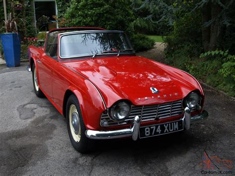 Triumph Tr Red Convertible With Surrey Top Great Condition Only