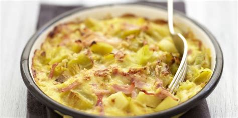 Fondue doignon poireau rt échalote gratinée au four