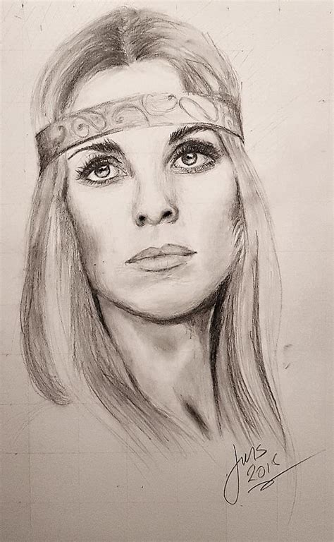 Sharon Tate Pencil Drawing Drawing By Johannes Sigurarson Fine Art