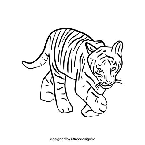 Black And White Clipart Images Of Tiger - Infoupdate.org