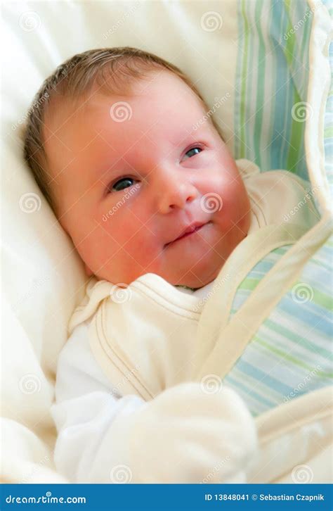 Newborn smiling baby girl stock image. Image of looks - 13848041