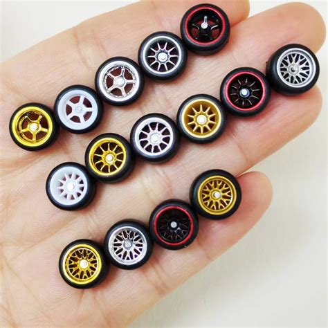 Alloy Car Wheels Mm BBS ADVAN CE Rubber Tires For Mini Toy Car Model Hot Wheel
