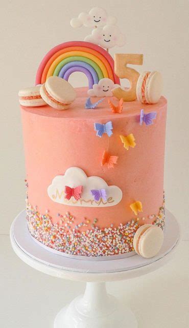 Cute Rainbow Cake Ideas For You Colourful Dessert Peach Rainbow Cake