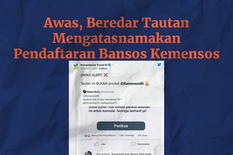 INFOGRAFIK Awas Hoaks Berupa Link Pendaftaran Bansos Tunai Kemensos