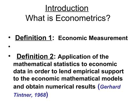 Basic Econometrics Lectues Ppt