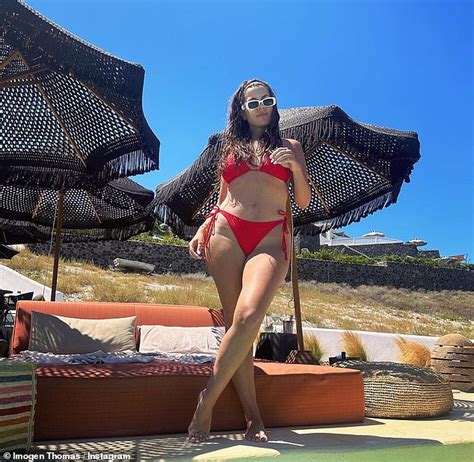 Imogen Thomas Turns Heads In A Red Bikini As She Soaks Up The Sun During A Lavish Santorini