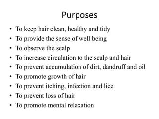 Hair wash, Fundamentals of Nursing | PPT