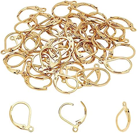 50pcs Stainless Steel Leverback Earring Findings Golden Earring