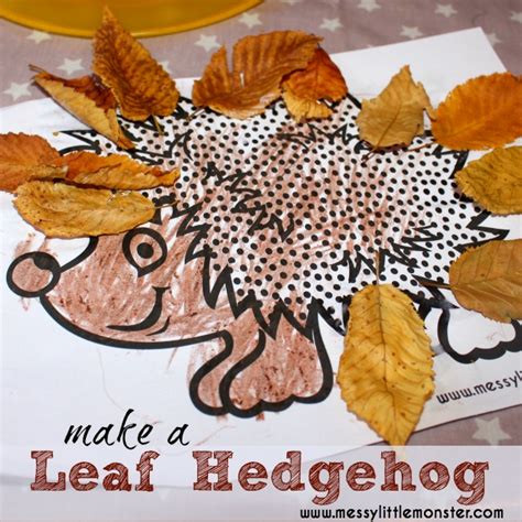 Leaf Hedgehog Craft and Template - Messy Little Monster