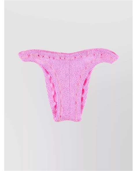 Reina Olga Crinkle Brazilian Bikini Bottoms In Pink Lyst UK