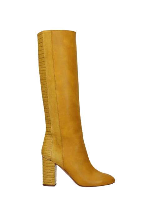 Aquazzura Eaton Leather Yellow Boots Whats On The Star