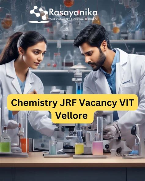 Chemistry Jrf Vacancy Vit Vellore Candidates Apply Online