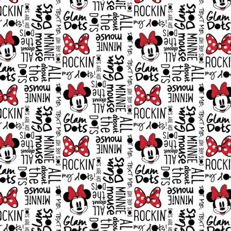 Minnie Mouse Dreaming In Dots White All About Dots Fabric Minnie