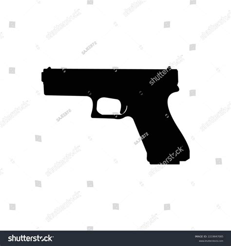 G18 Machine Pistol Gun Silhouette Vector Stock Vector (Royalty Free ...