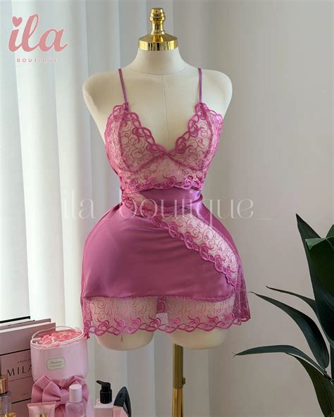 Nude Lace Satin Lingerie Dress Ila Boutique