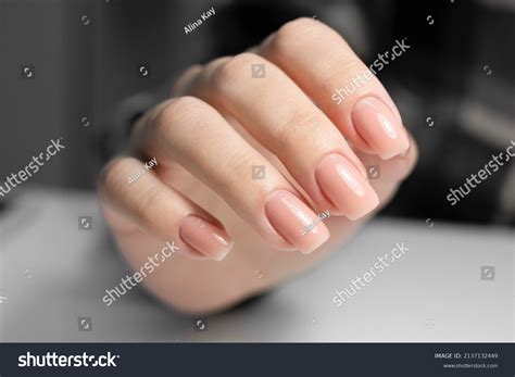 Nude Manicure Beige Gel Nail Polish Stock Photo Shutterstock