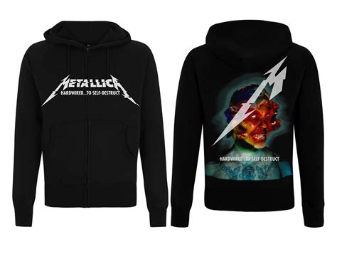 Metallica Hardwired Album Cover Black Zip Hood - Probity Wholesale